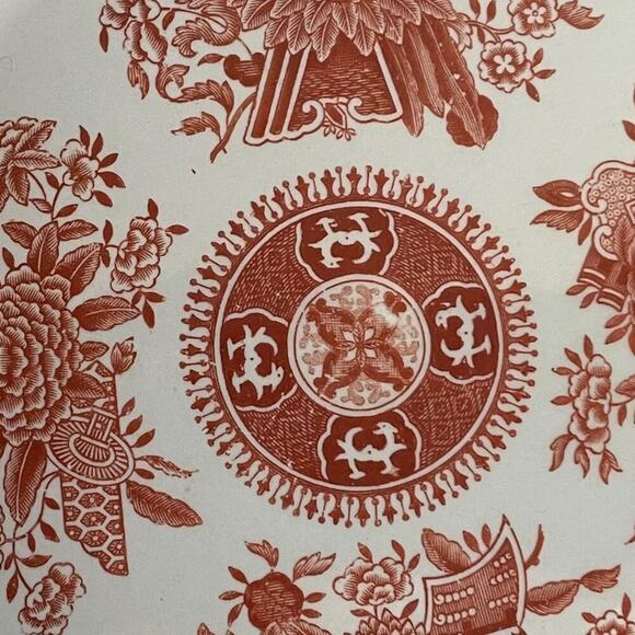 Vintage Spode Fitzhugh Pattern Red, White Salad Plates, 8", Set of 7 - Picture 3 of 9